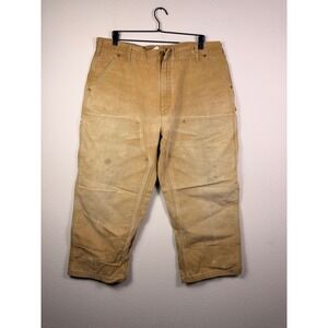 Carhartt‎ B01 BRN Double Front Duck Work Dungaree Pants Brown Made in USA 40x30